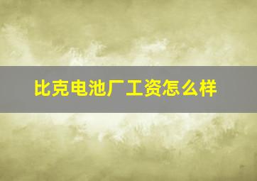 比克电池厂工资怎么样