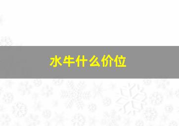 水牛什么价位