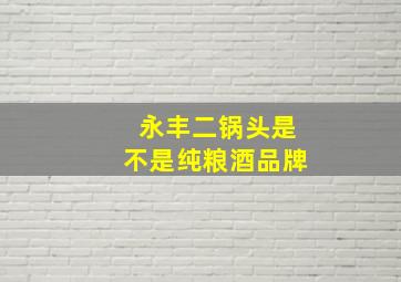 永丰二锅头是不是纯粮酒品牌