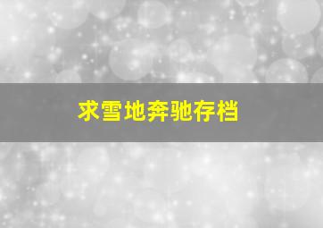 求雪地奔驰存档