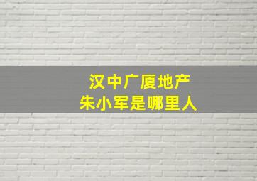 汉中广厦地产朱小军是哪里人