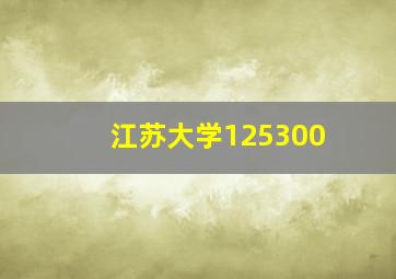 江苏大学125300