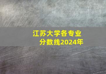 江苏大学各专业分数线2024年