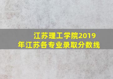 江苏理工学院2019年江苏各专业录取分数线