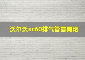 沃尔沃xc60排气管冒黑烟