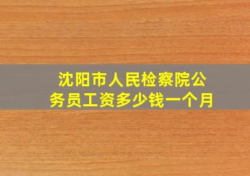 沈阳市人民检察院公务员工资多少钱一个月