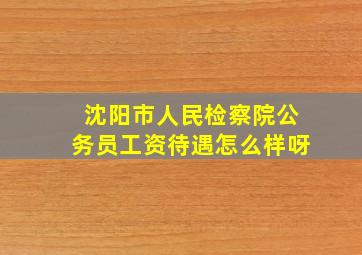 沈阳市人民检察院公务员工资待遇怎么样呀