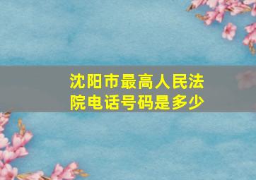 沈阳市最高人民法院电话号码是多少