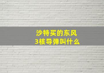 沙特买的东风3核导弹叫什么