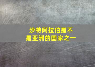 沙特阿拉伯是不是亚洲的国家之一