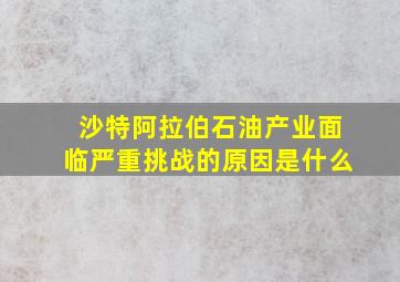 沙特阿拉伯石油产业面临严重挑战的原因是什么