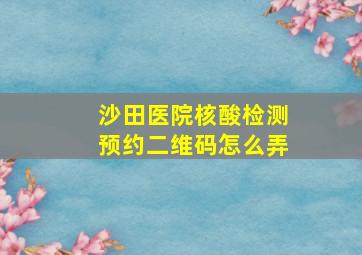 沙田医院核酸检测预约二维码怎么弄