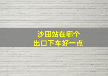 沙田站在哪个出口下车好一点