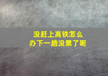 没赶上高铁怎么办下一趟没票了呢