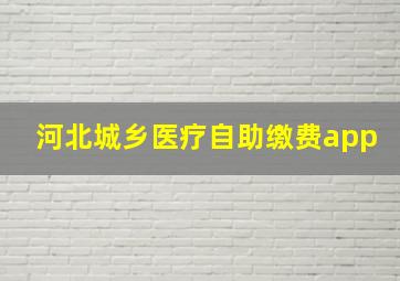 河北城乡医疗自助缴费app