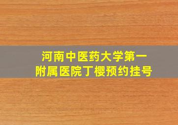 河南中医药大学第一附属医院丁樱预约挂号