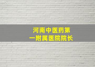 河南中医药第一附属医院院长