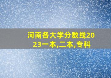 河南各大学分数线2023一本,二本,专科