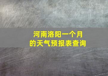 河南洛阳一个月的天气预报表查询