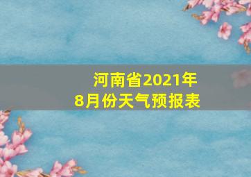 河南省2021年8月份天气预报表