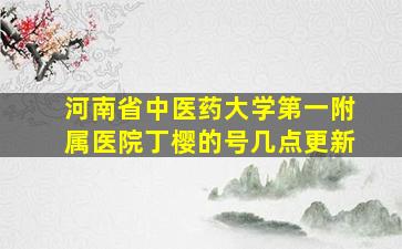 河南省中医药大学第一附属医院丁樱的号几点更新