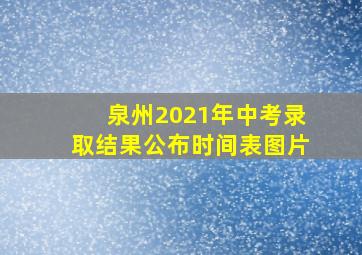 泉州2021年中考录取结果公布时间表图片