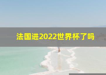 法国进2022世界杯了吗