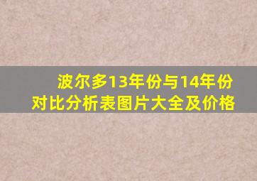 波尔多13年份与14年份对比分析表图片大全及价格