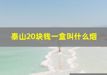 泰山20块钱一盒叫什么烟