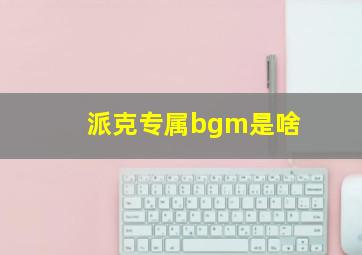 派克专属bgm是啥