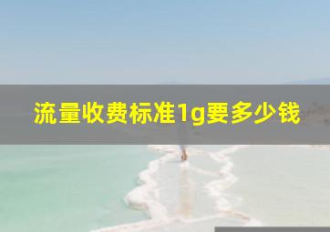 流量收费标准1g要多少钱