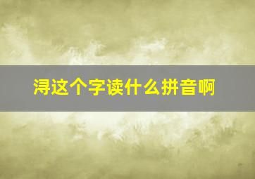 浔这个字读什么拼音啊