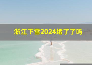 浙江下雪2024堵了了吗