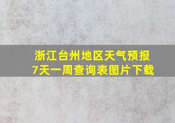 浙江台州地区天气预报7天一周查询表图片下载