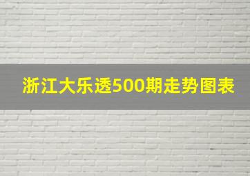 浙江大乐透500期走势图表