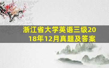 浙江省大学英语三级2018年12月真题及答案