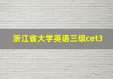 浙江省大学英语三级cet3