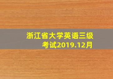 浙江省大学英语三级考试2019.12月