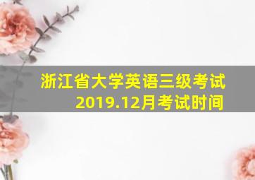 浙江省大学英语三级考试2019.12月考试时间