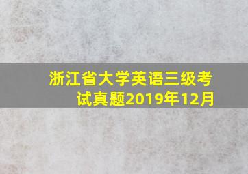 浙江省大学英语三级考试真题2019年12月