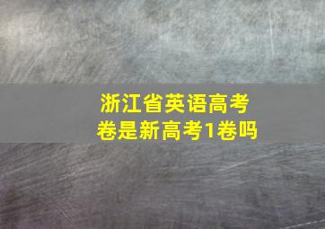 浙江省英语高考卷是新高考1卷吗