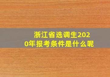 浙江省选调生2020年报考条件是什么呢