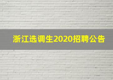 浙江选调生2020招聘公告