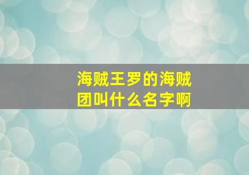 海贼王罗的海贼团叫什么名字啊