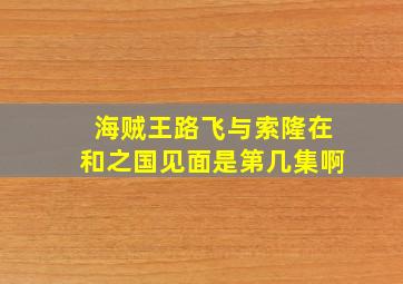 海贼王路飞与索隆在和之国见面是第几集啊