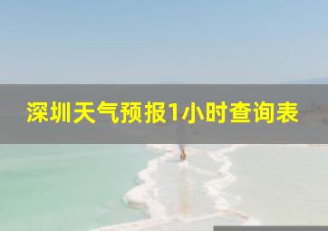 深圳天气预报1小时查询表