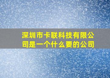 深圳市卡联科技有限公司是一个什么要的公司