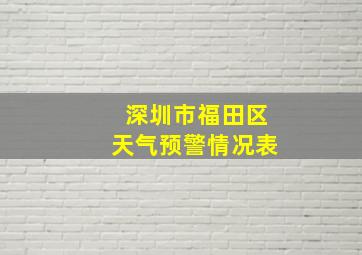 深圳市福田区天气预警情况表