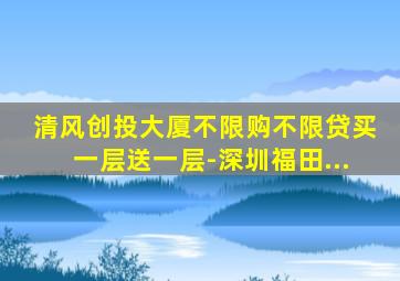 清风创投大厦不限购不限贷买一层送一层-深圳福田...