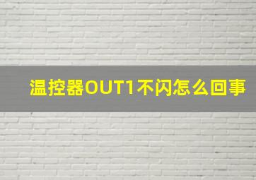 温控器OUT1不闪怎么回事